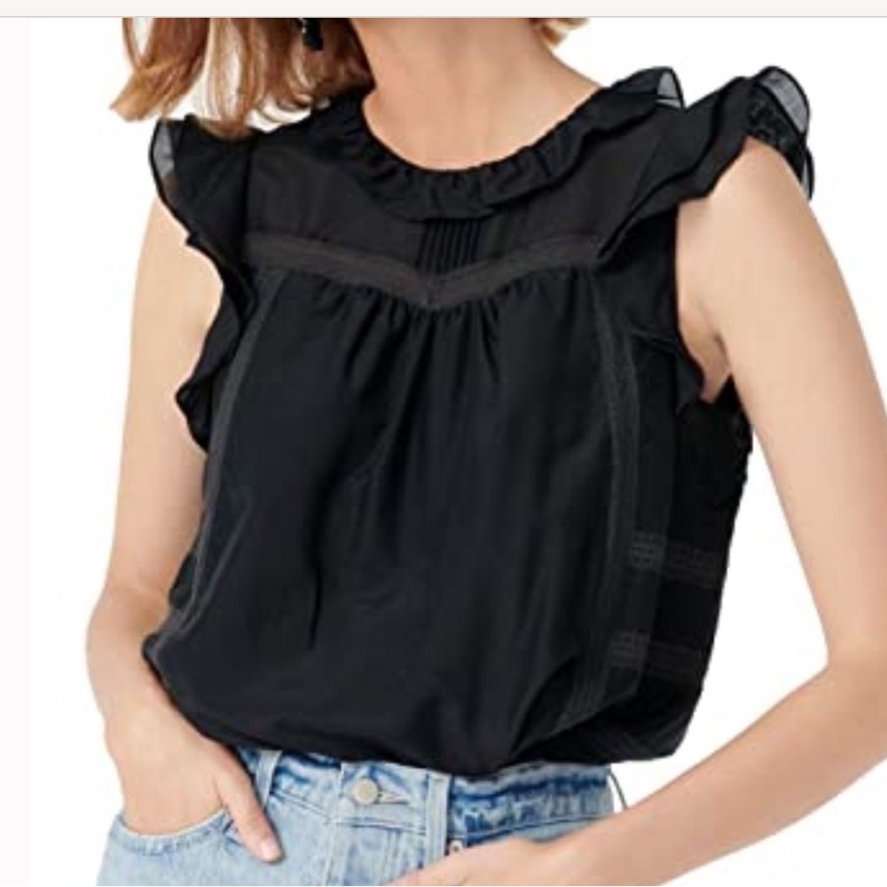 J. Crew Flutter Sleeve Cotton and Silk Top